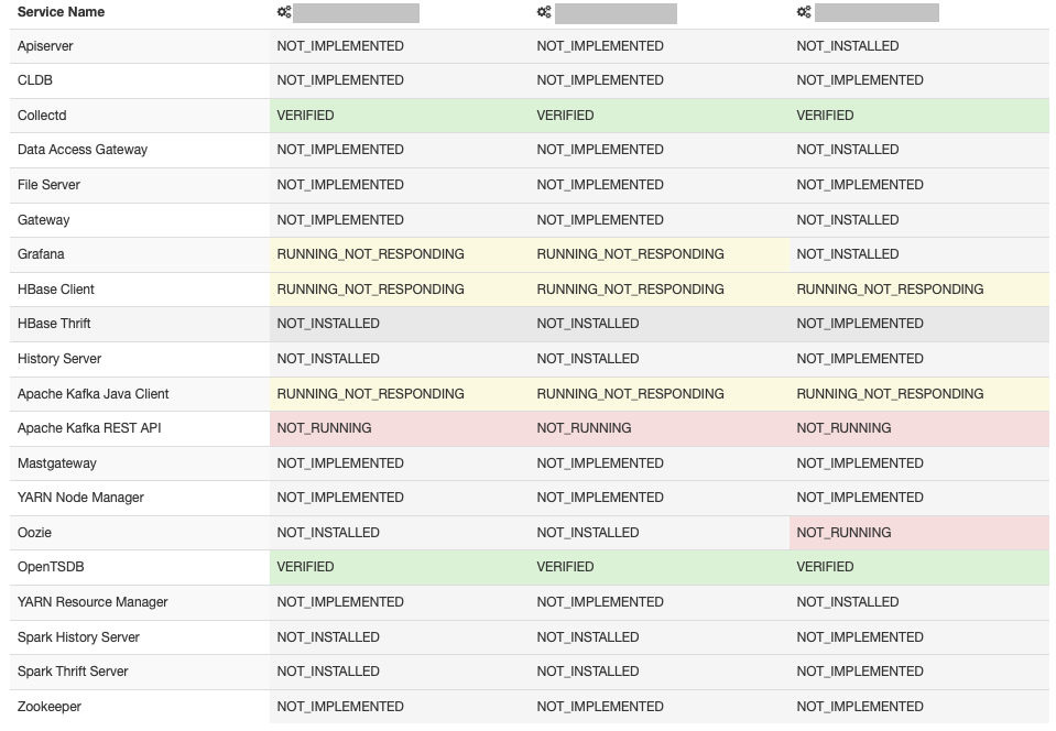 Service Verification Output