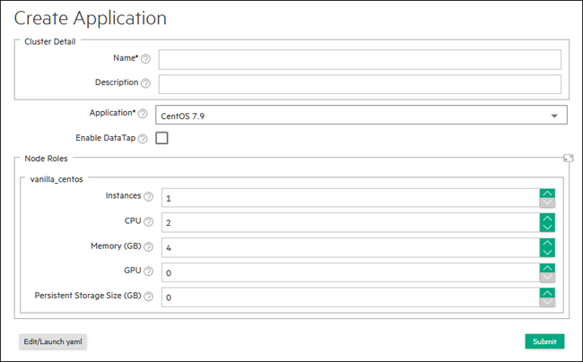 Create application screen for CentOS 7.9