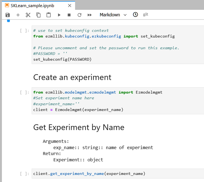 Example notebook showing use of ezmllib functions