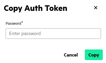 Copy Auth Token menu