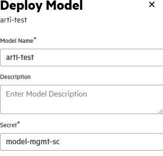 Deploy Model side-drawer