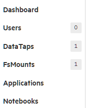 Kubernetes Tenant Administrator menu, non-ML Ops tenant