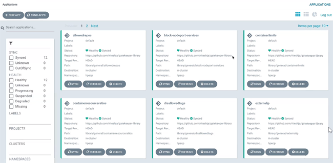 Argo CD Dashboard